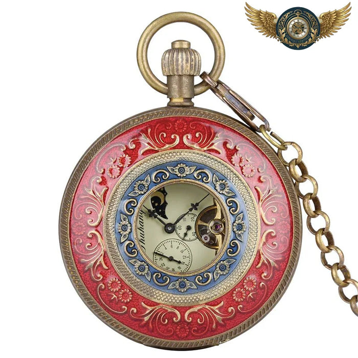 L'Opéra - Montre Gousset Double Chasseur Mécanique Or & Émail - Vue 1 - Gousset-heritage