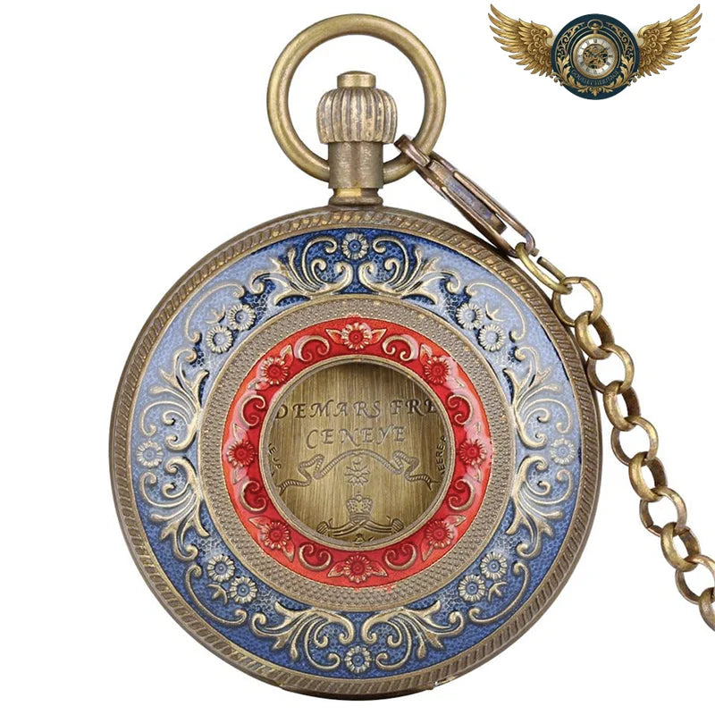 L'Opéra - Montre Gousset Double Chasseur Mécanique Or & Émail - Vue 4 - Gousset-heritage