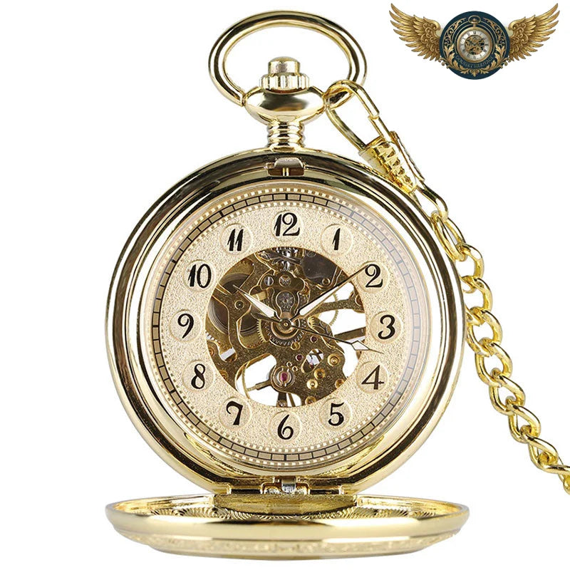 L'Opéra | Montre Gousset Squelette Demi-Chasseur Or Gravé - Vue 2 - Gousset-heritage