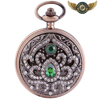 L'Opulence Baroque - Montre Pendentif Sautoir Boîtier Chasseur Gemmé - Gousset-heritage
