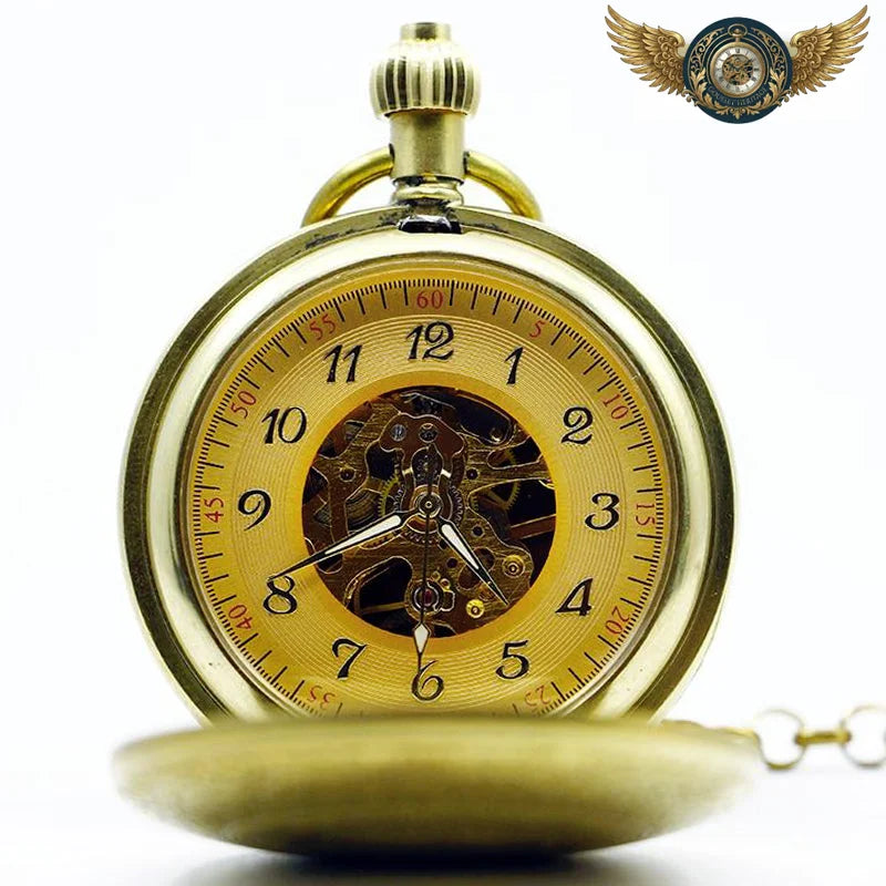 L'Opulence Baroque - Montre de Poche Mécanique Chasseur Dorée - Vue 2 - Gousset-heritage
