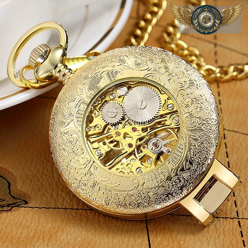 L'Opulence Dorée - Montre à Gousset Automatique Squelette 47mm