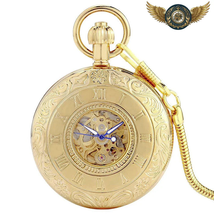 L'Opulence Gatsby - Montre Gousset Squelette Automatique Dorée - Vue 1 - Gousset-heritage