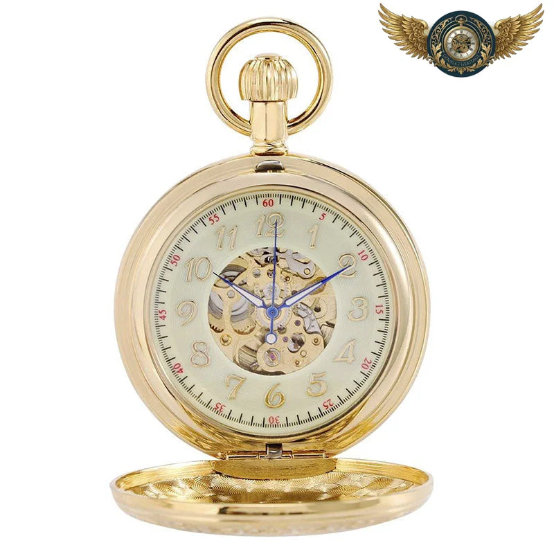 L'Opulence Gatsby - Montre Gousset Squelette Automatique Dorée - Vue 2 - Gousset-heritage