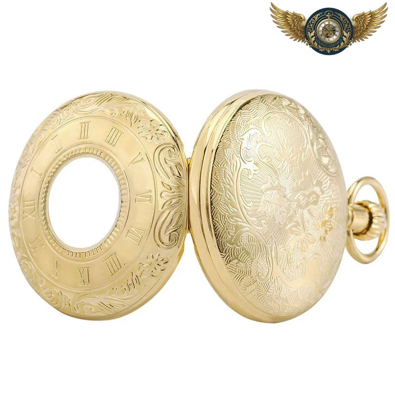 L'Opulence Gatsby - Montre Gousset Squelette Automatique Dorée - Vue 3 - Gousset-heritage