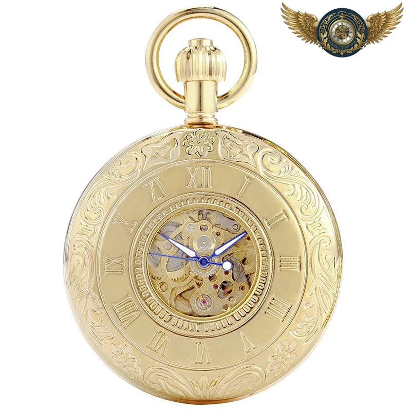 L'Opulence Gatsby - Montre Gousset Squelette Automatique Dorée - Vue 4 - Gousset-heritage