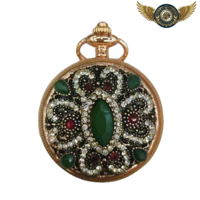 L'Opulence Impériale - Montre Gousset Or Chasseur Pendentif Serti - Vue 1 - Gousset-heritage