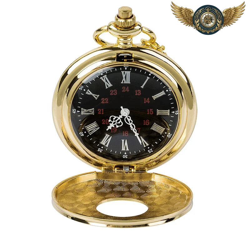 L'Opulence Victorienne - Montre de Poche Half-Hunter Quartz Or