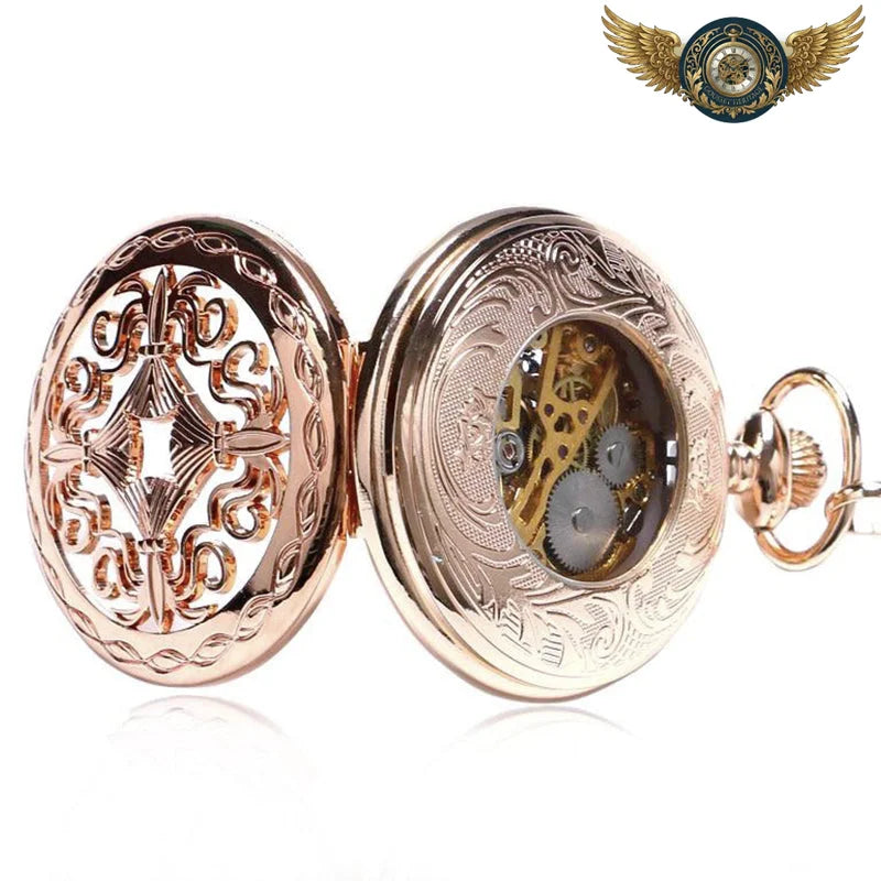 L'Opulence | Montre Gousset Mécanique Chasseur Or Rose - Vue 3 - Gousset-heritage