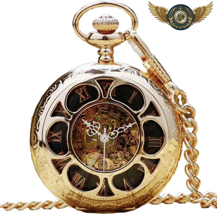 L'Opulent - Montre Gousset Demi-Chasseur Squelette Doré - Vue 1 - Gousset-heritage
