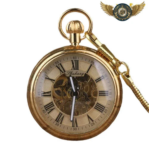 L'Opulent - Montre Gousset Squelette Mécanique Dorée - Vue 1 - Gousset-heritage