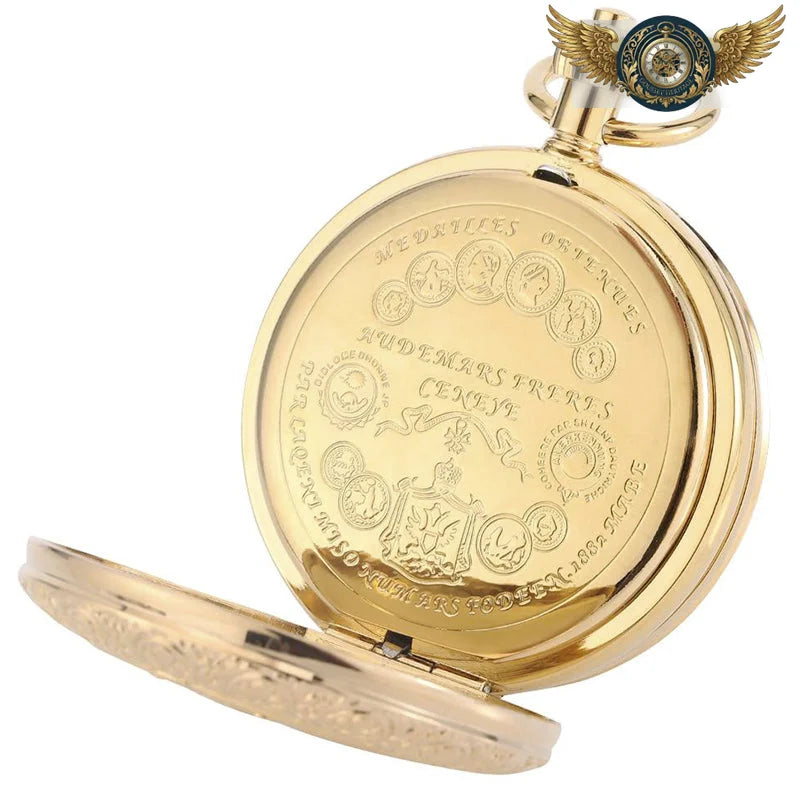 L'Opulente - Montre Gousset Double Chasseur Automatique Or Gravée - Vue 5 - Gousset-heritage
