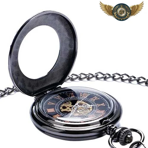 L'Oracle Noir - Montre Gousset Mécanique Squelette Demi-Chasseur - Vue 3 - Gousset-heritage