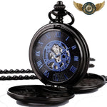 Acheter L'Oracle Noir - Montre Gousset Squelette Mécanique Bleu - Gousset-heritage
