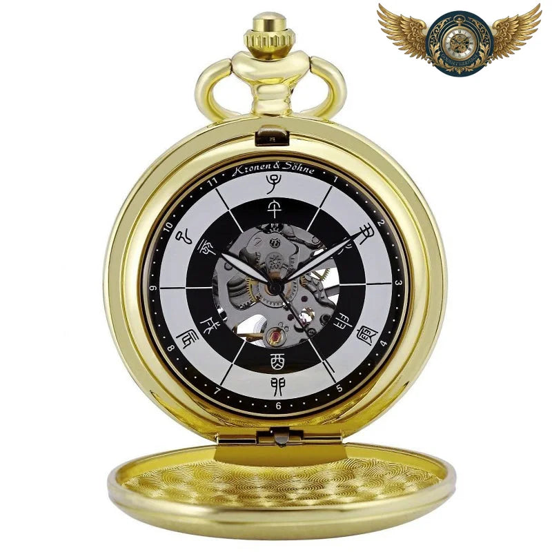 L'Oracle Orient - Montre Gousset Mécanique Squelette Chasseur - Vue 2 - Gousset-heritage