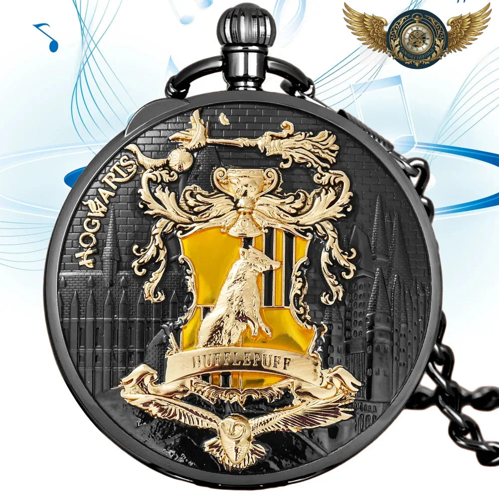 L'Oracle Sonore - Montre de Poche Chasseur en Haut-Relief - Noir - Gousset-heritage