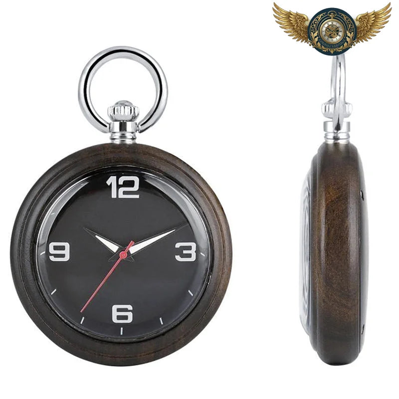 L'Organique - Montre de poche en Bois Noble, Mouvement Quartz - Vue 3 - Gousset-heritage