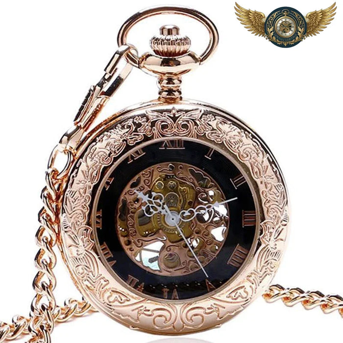 L'Ornemental - Montre de Poche Mécanique Squelette Demi-Chasseur - or rose - Gousset-heritage