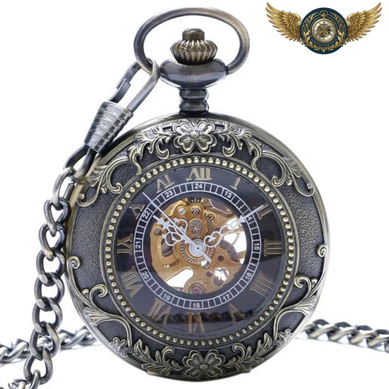 L'Ornemental - Montre de Poche Mécanique Squelette Demi-Chasseur - Bronze - Gousset-heritage