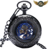 L'Ornemental - Montre de Poche Mécanique Squelette Demi-Chasseur - Noir - Gousset-heritage