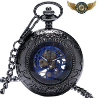 L'Ornemental - Montre de Poche Mécanique Squelette Demi-Chasseur - modèle Noir - Gousset-heritage