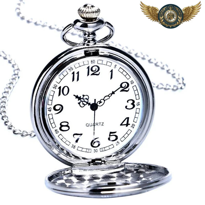 L'Ornementale - Montre Gousset Demi-Chasseur Argentée Quartz