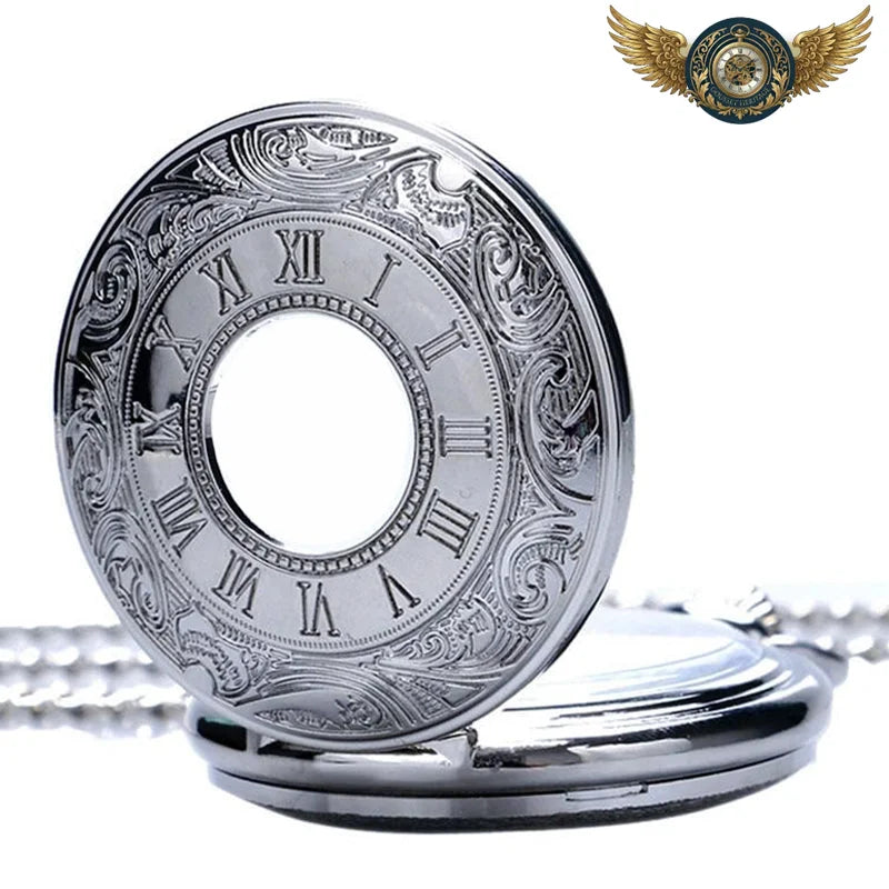 L'Ornementale - Montre Gousset Demi-Chasseur Argentée Quartz - Vue 4 - Gousset-heritage