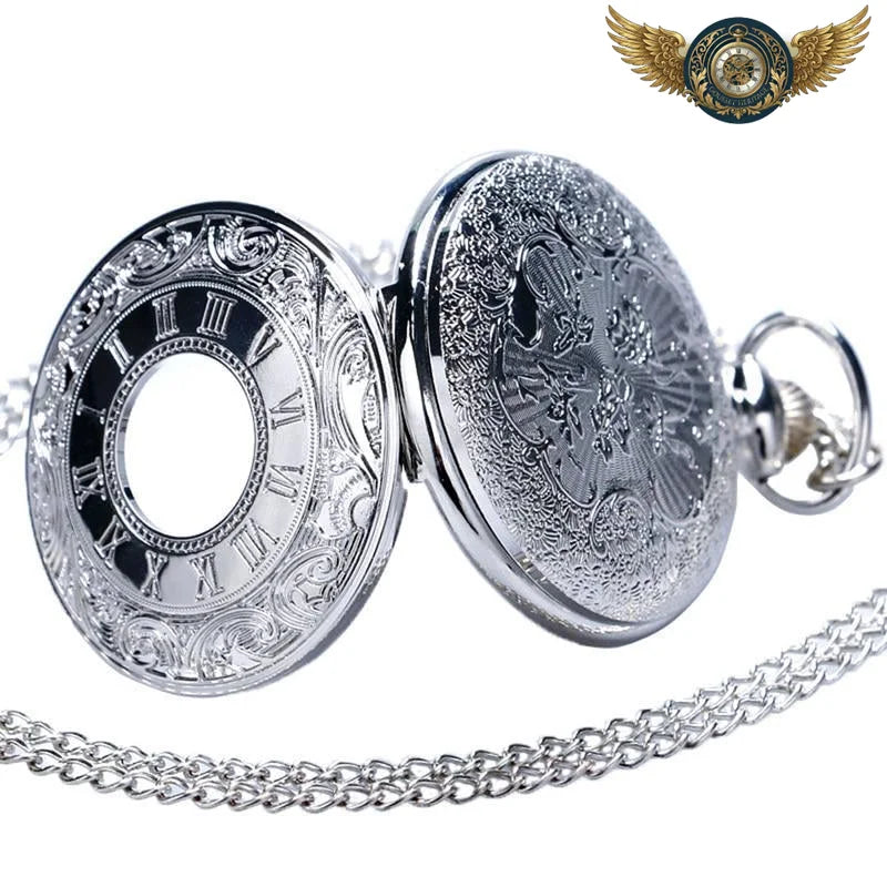 L'Ornementale - Montre Gousset Demi-Chasseur Argentée Quartz - Vue 6 - Gousset-heritage