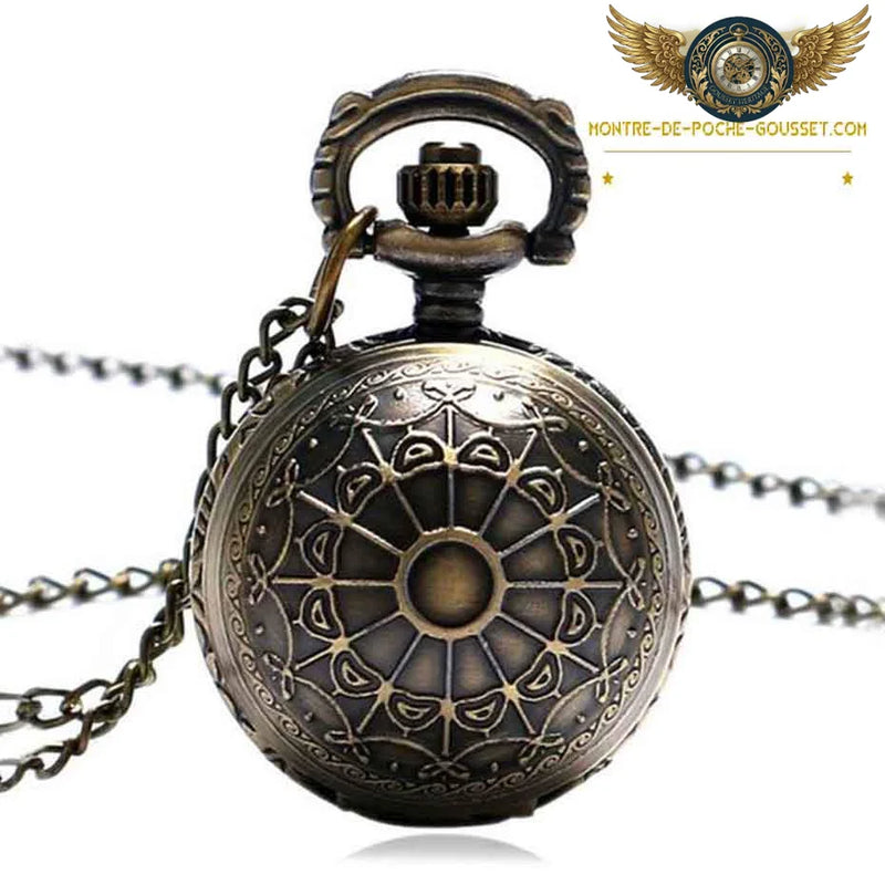 L'Uchronie - Montre Gousset Steampunk Bronze Patiné Quartz