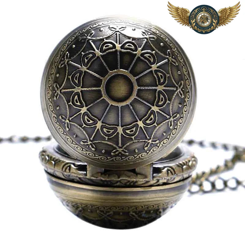 L'Uchronie - Montre Gousset Steampunk Bronze Patiné Quartz - Vue 3 - Gousset-heritage