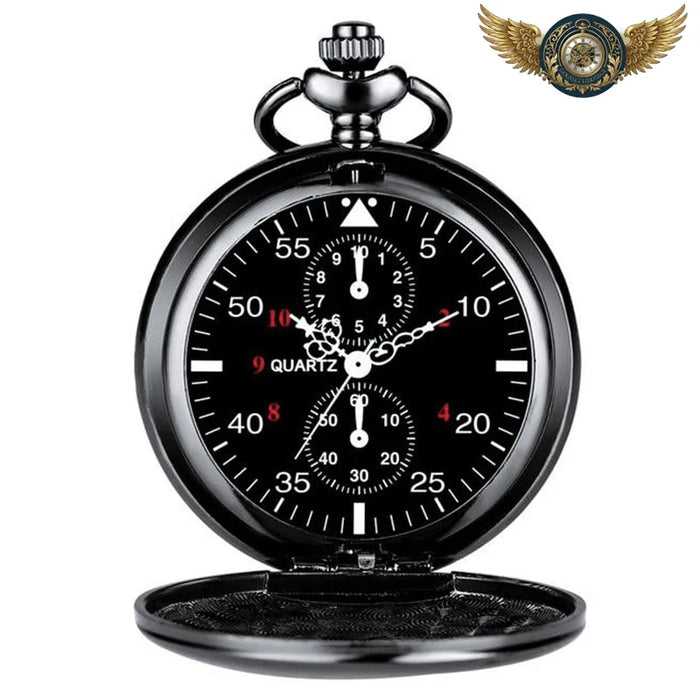L'Urbain – Montre Gousset Chasseur Acier Poli | Mouvement Quartz - Noir - Gousset-heritage