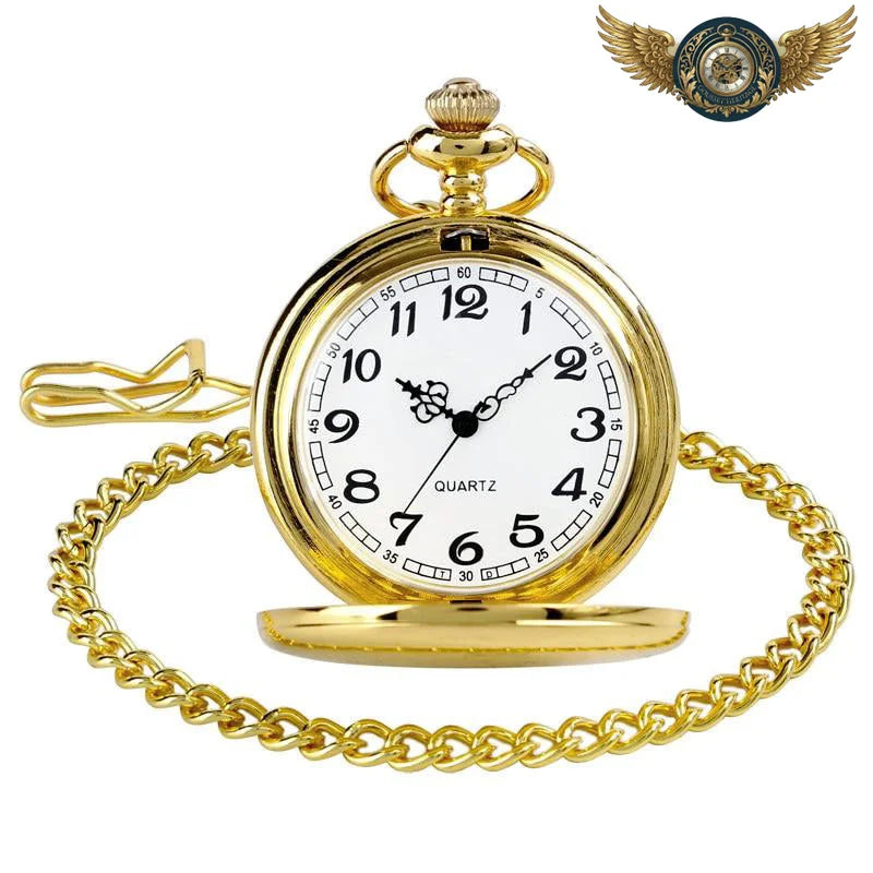 La Cérémoniale - Montre Gousset Dorée Boîtier Chasseur Quartz - Vue 2 - Gousset-heritage