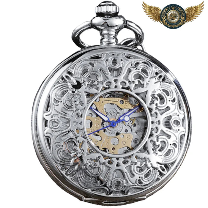 La Déclaration - Montre Gousset Squelette Mécanique Argentée - Vue 1 - Gousset-heritage