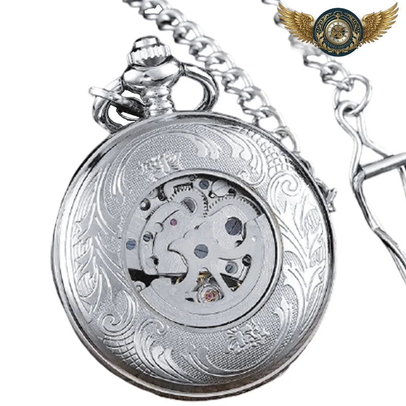 La Déclaration - Montre Gousset Squelette Mécanique Argentée - Vue 3 - Gousset-heritage