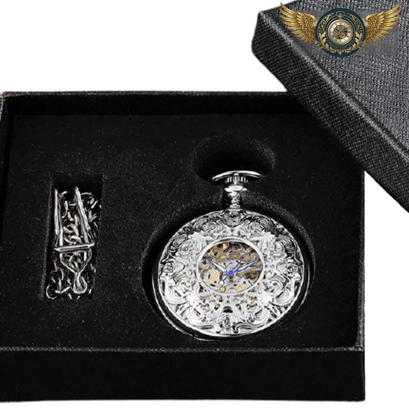 La Déclaration - Montre Gousset Squelette Mécanique Argentée - Vue 4 - Gousset-heritage