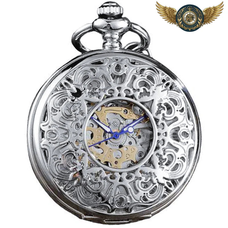 La Déclaration - Montre Gousset Squelette Mécanique Argentée - Vue 5 - Gousset-heritage