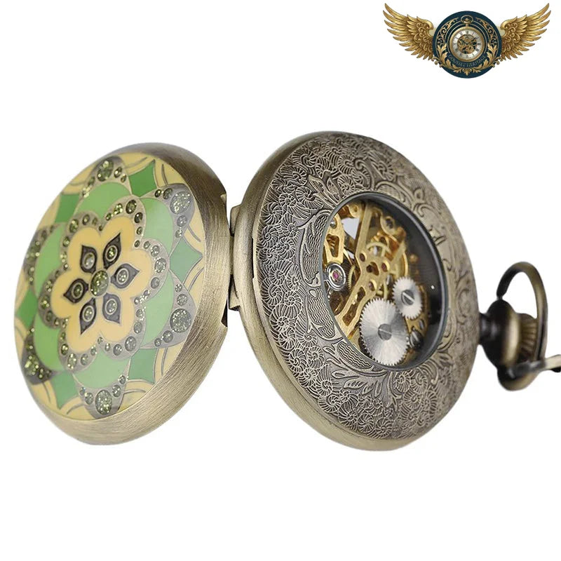 La Fleur Bohème - Montre Gousset Mécanique Squelette Bronze - Vue 4 - Gousset-heritage