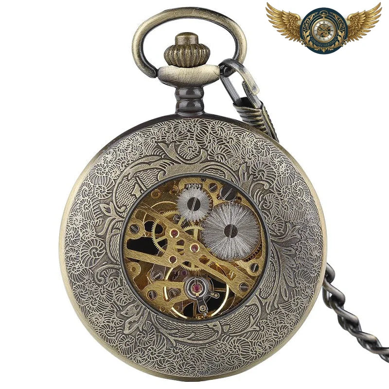 La Fleur Bohème - Montre Gousset Mécanique Squelette Bronze - Vue 5 - Gousset-heritage