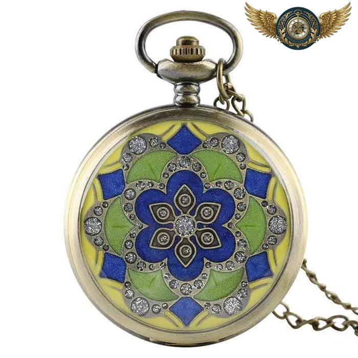 La Fleur Mystique - Montre Gousset Clapet Émaillé Bronze - Vue 1 - Gousset-heritage