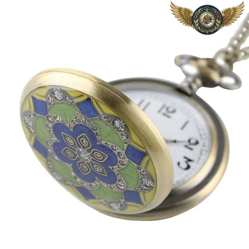 La Fleur Mystique - Montre Gousset Clapet Émaillé Bronze - Vue 4 - Gousset-heritage