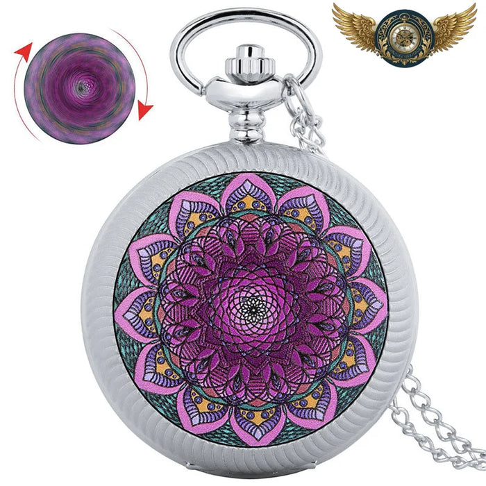 La Fleur de Vie - Montre Sautoir Cinétique Bohème Luxe Quartz - Violet - Gousset-heritage