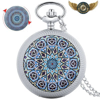 La Fleur de Vie - Montre Sautoir Cinétique Bohème Luxe Quartz - modèle Bleu - Gousset-heritage