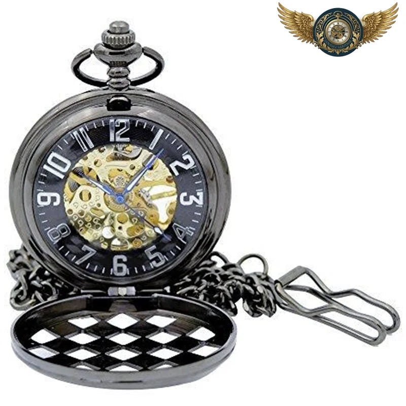 La Forge Noire - Montre Gousset Mécanique Squelette Steampunk - Vue 2 - Gousset-heritage