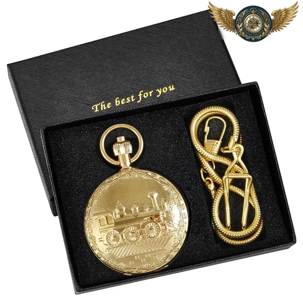 La Locomotive - Montre Gousset Double Chasseur Bronze Mécanique - Or - Gousset-heritage