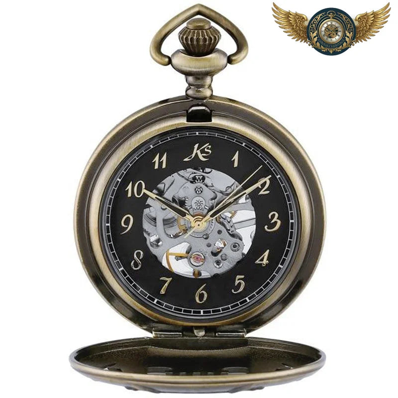 La Lyre - Montre Gousset Mécanique Squelette Vintage - Bronze - Gousset-heritage