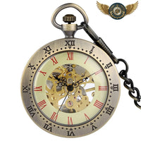 La Mécanique Steampunk - Montre de Poche Squelette Bronze Patiné - Gousset-heritage