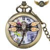 La Muse Florale - Montre Pendentif Demi-Chasseur Bronze - Libellule - Gousset-heritage