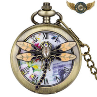 La Muse Florale - Montre Pendentif Demi-Chasseur Bronze - Gousset-heritage