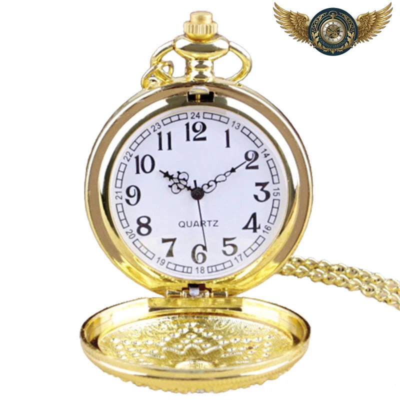 La Régence Brillante - Montre Gousset Bijou Chasseur Doré Quartz