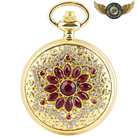 La Régente - Montre Gousset Dorée Ornée Rubis Quartz Chasseur - Gousset-heritage